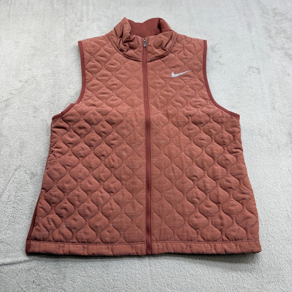 Nike AeroLayer Running Vest Women's S Rust Quilted Full Zip Gorpcore Athleisure